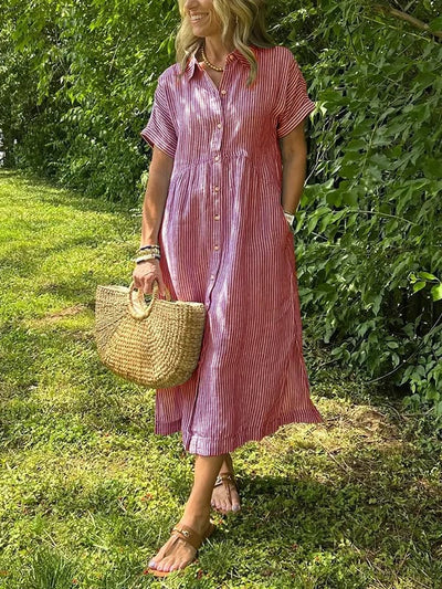 Silvia | Striped Button-Up Dress