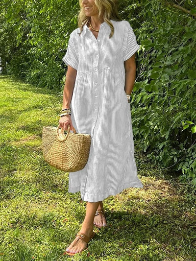 Silvia | Striped Button-Up Dress