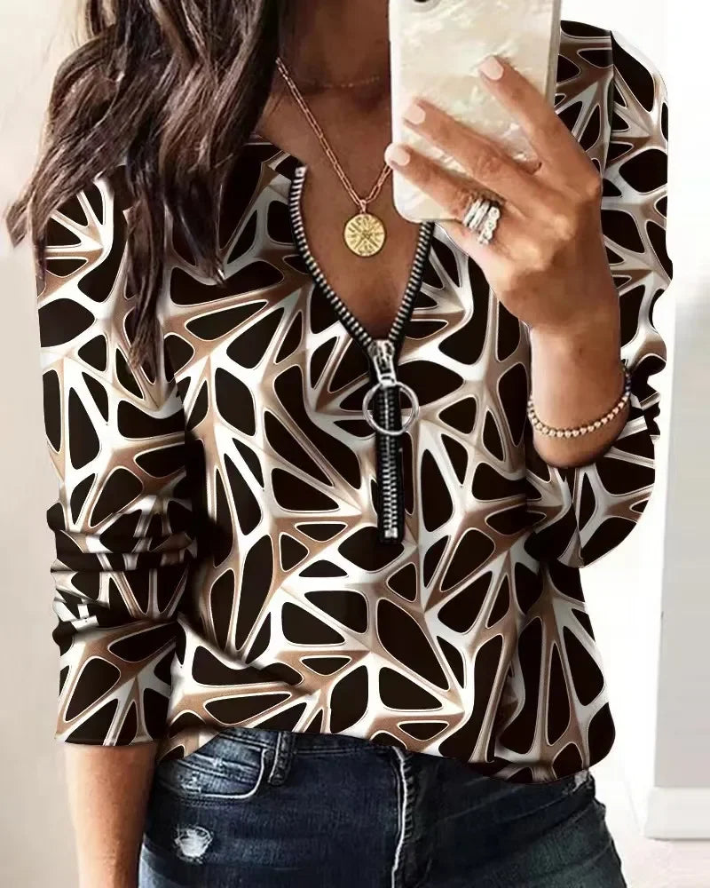 Loraine | V-neck Half zip Sweater