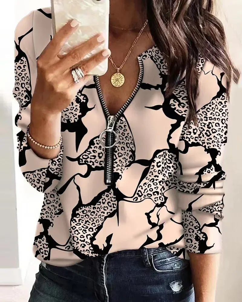 Loraine | V-neck Half zip Sweater