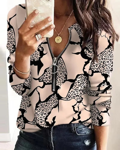 Loraine | V-neck Half zip Sweater