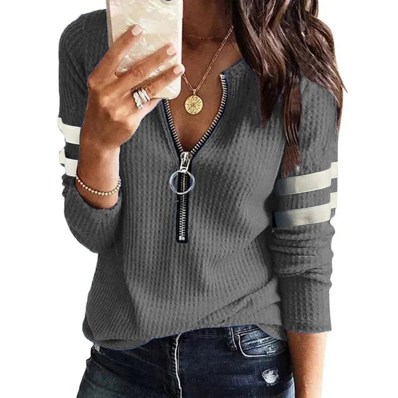 Loraine | V-neck Half zip Sweater