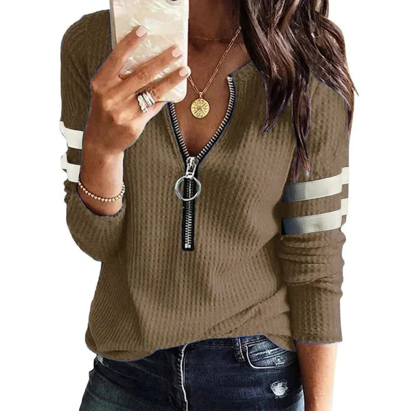 Loraine | V-neck Half zip Sweater