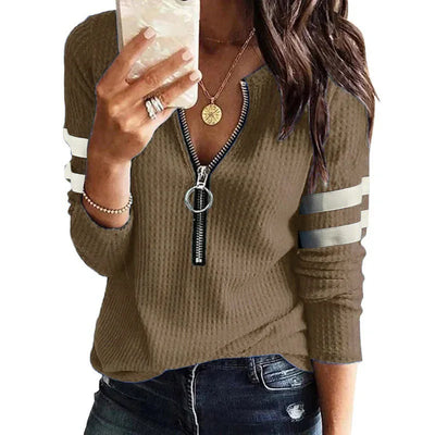 Loraine | V-neck Half zip Sweater
