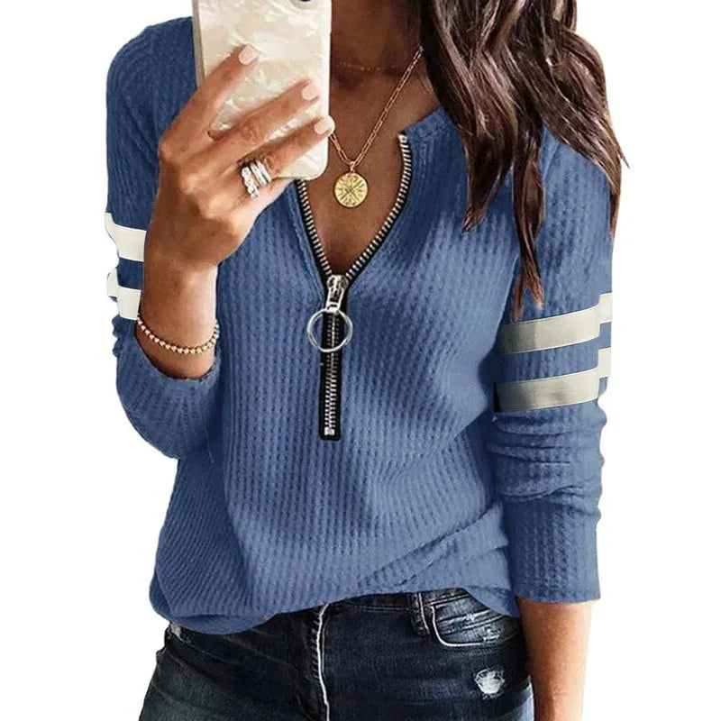 Loraine | V-neck Half zip Sweater