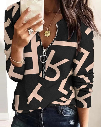 Loraine | V-neck Half zip Sweater