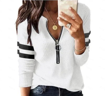 Loraine | V-neck Half zip Sweater