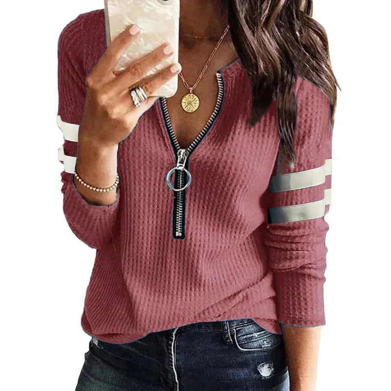Loraine | V-neck Half zip Sweater