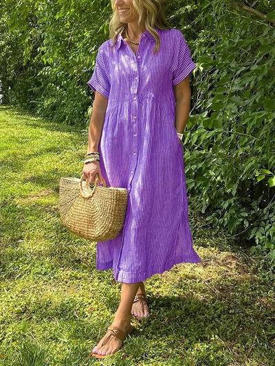 Silvia | Striped Button-Up Dress