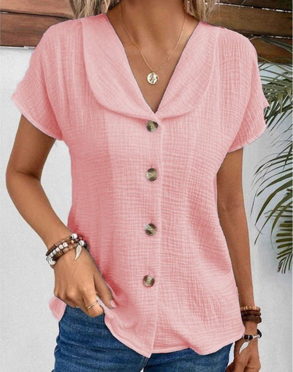 Lies | Casual Cotton and Linen Blouse