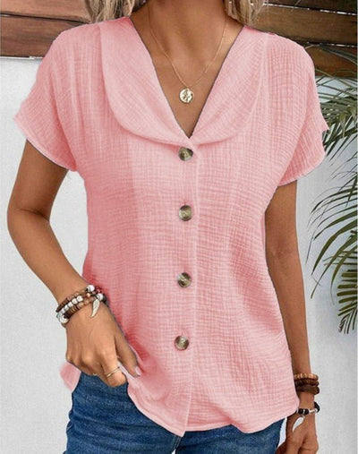 Lies | Casual Cotton and Linen Blouse