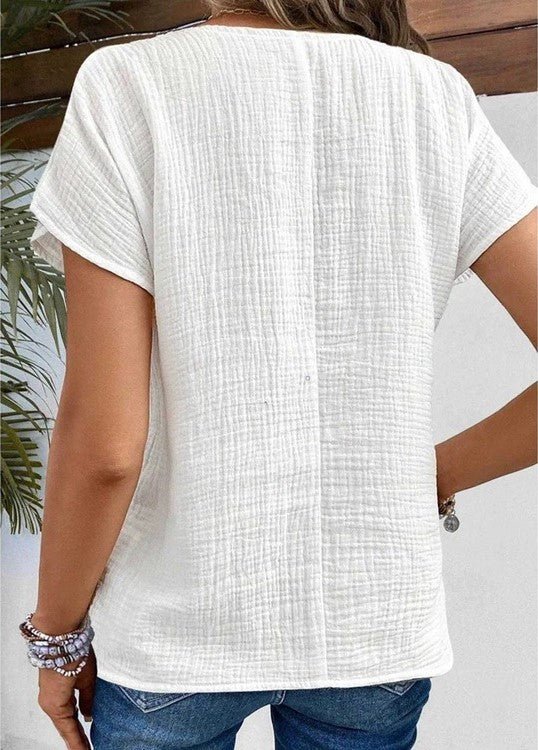 Lies | Casual Cotton and Linen Blouse
