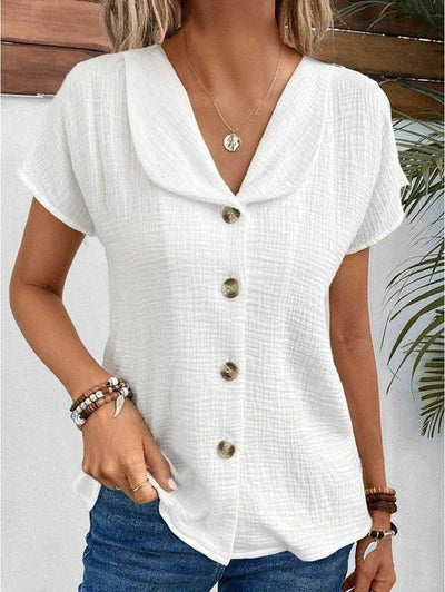 Lies | Casual Cotton and Linen Blouse