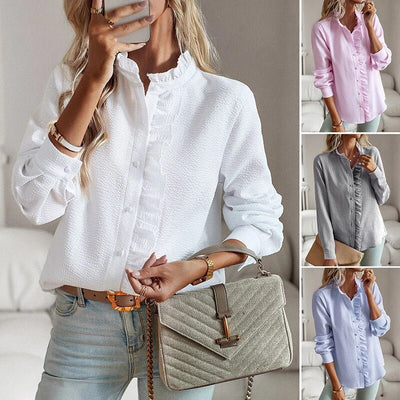 Lisbeth |  Long-Sleeved Blouse with Cuff Collar